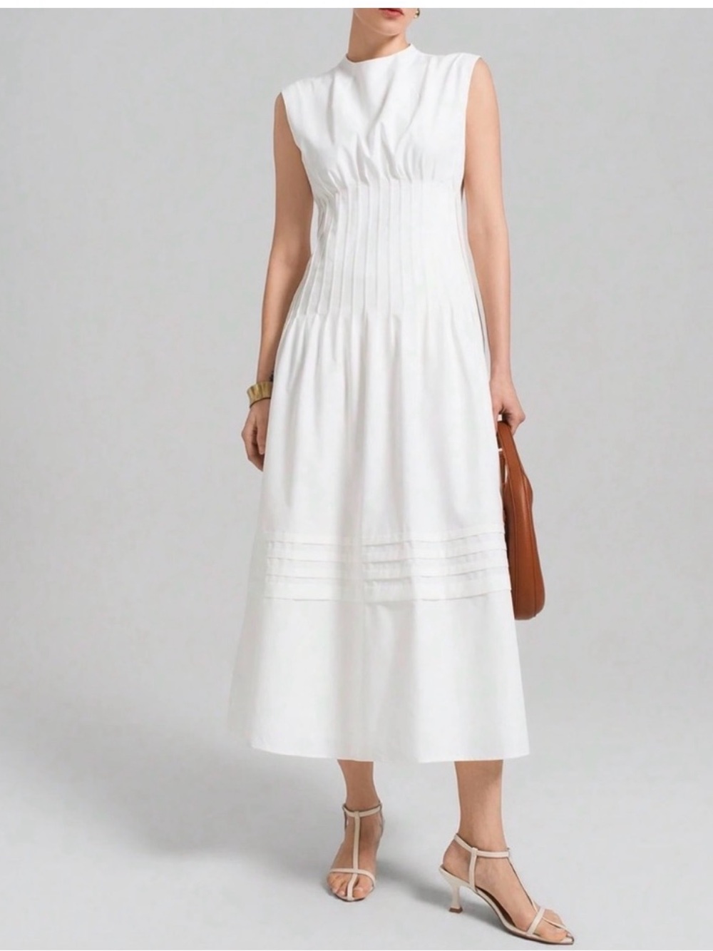 NWT 🔥 Sleeveless Ruched Waist Maxi Dress - Picture 3 of 7